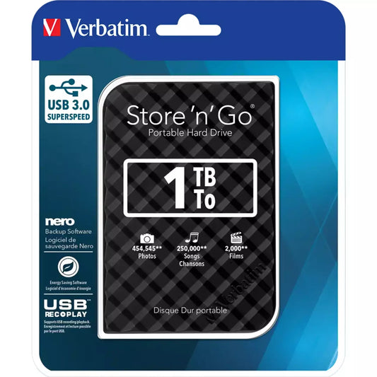 Verbatim Store 'N' Go externe harde schijf van 1 TB GEN2 HDD USB 3.0