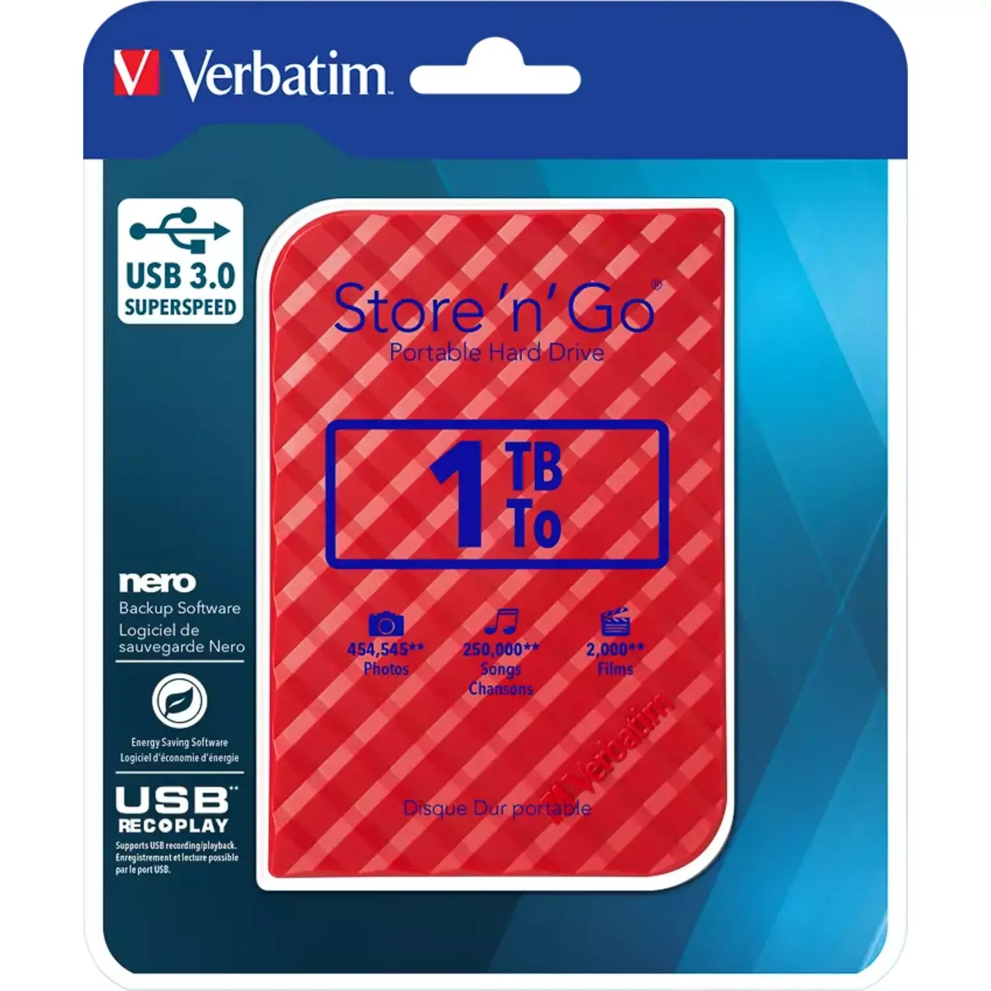 Verbatim Store 'N' Go externe harde schijf van 1 TB GEN2 HDD USB 3.0