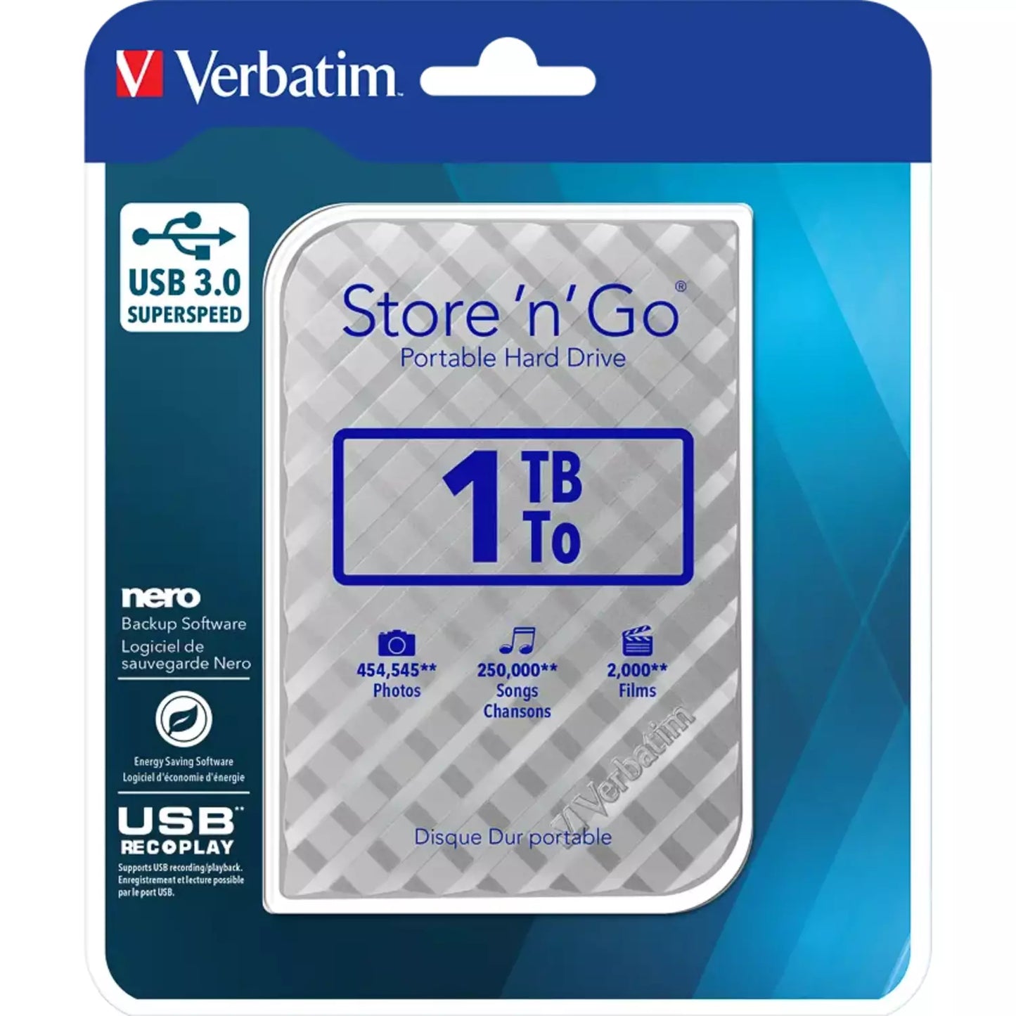 Verbatim Store 'N' Go externe harde schijf van 1 TB GEN2 HDD USB 3.0